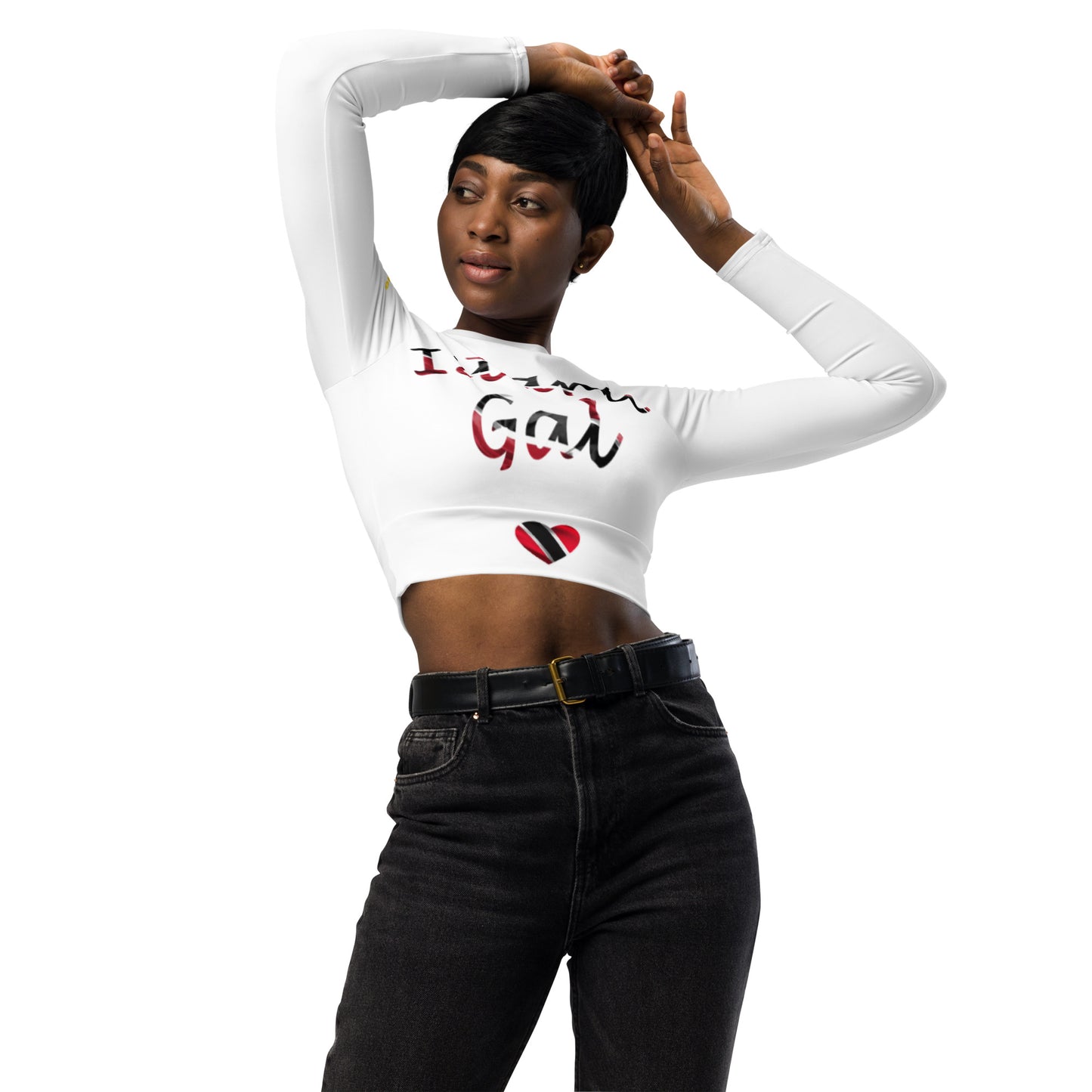 Trini Island Gal long-sleeve crop top