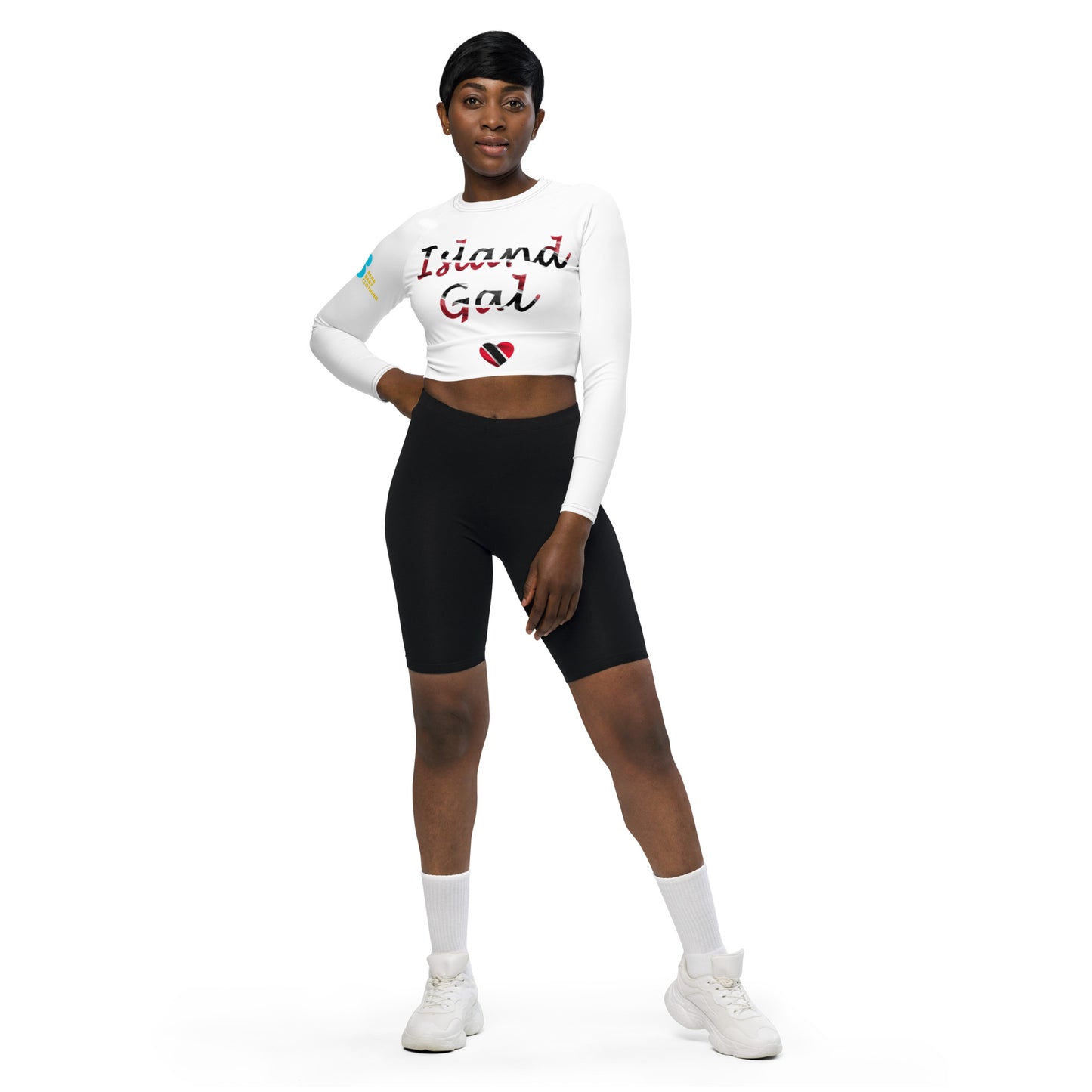 Trini Island Gal long-sleeve crop top