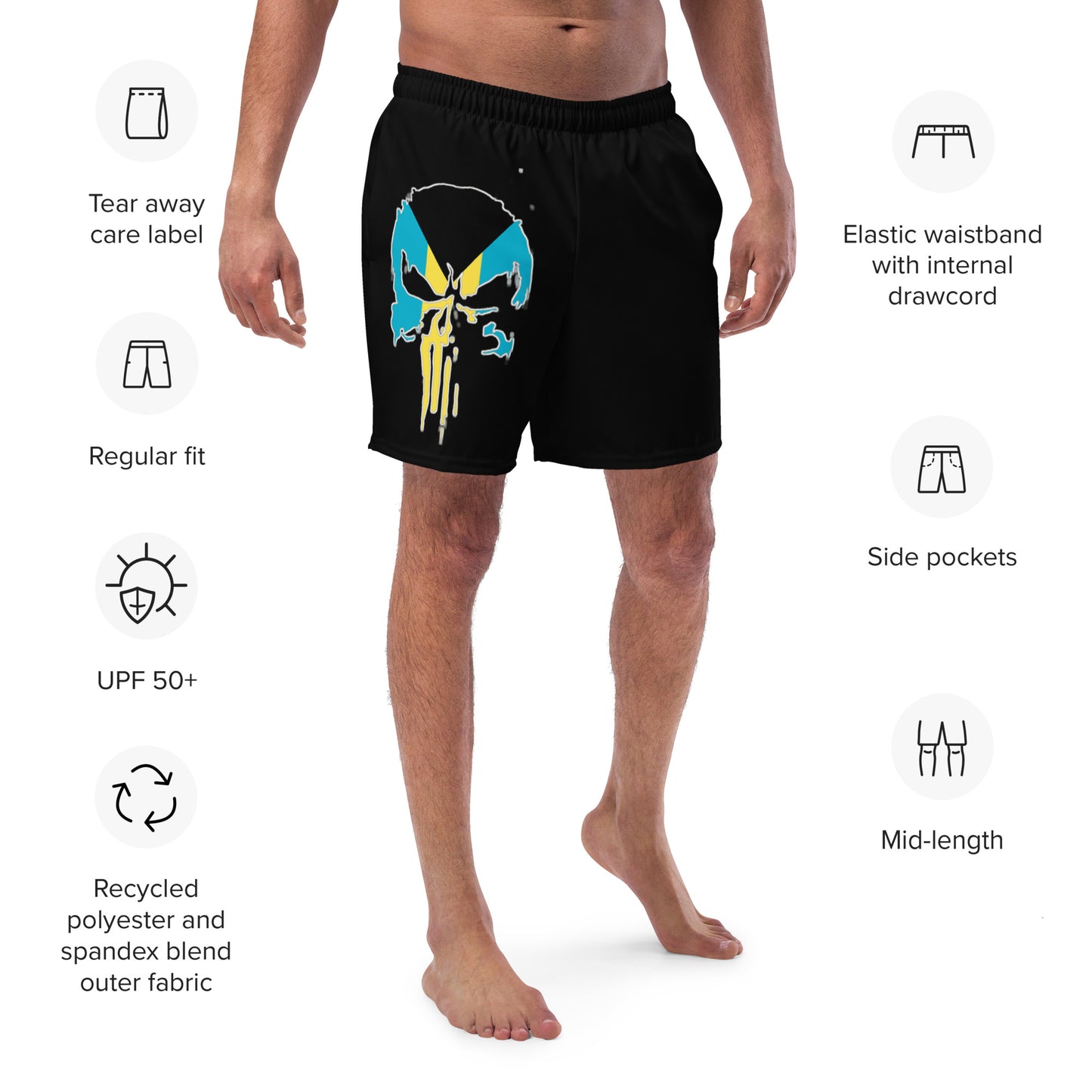BahChaos Black Men's swim trunks