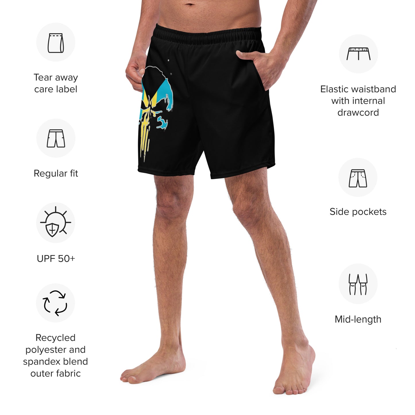 BahChaos Black Men's swim trunks