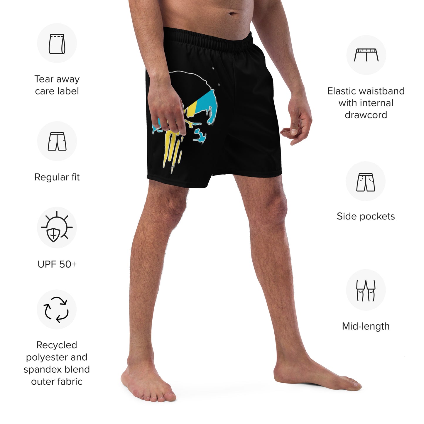 BahChaos Black Men's swim trunks