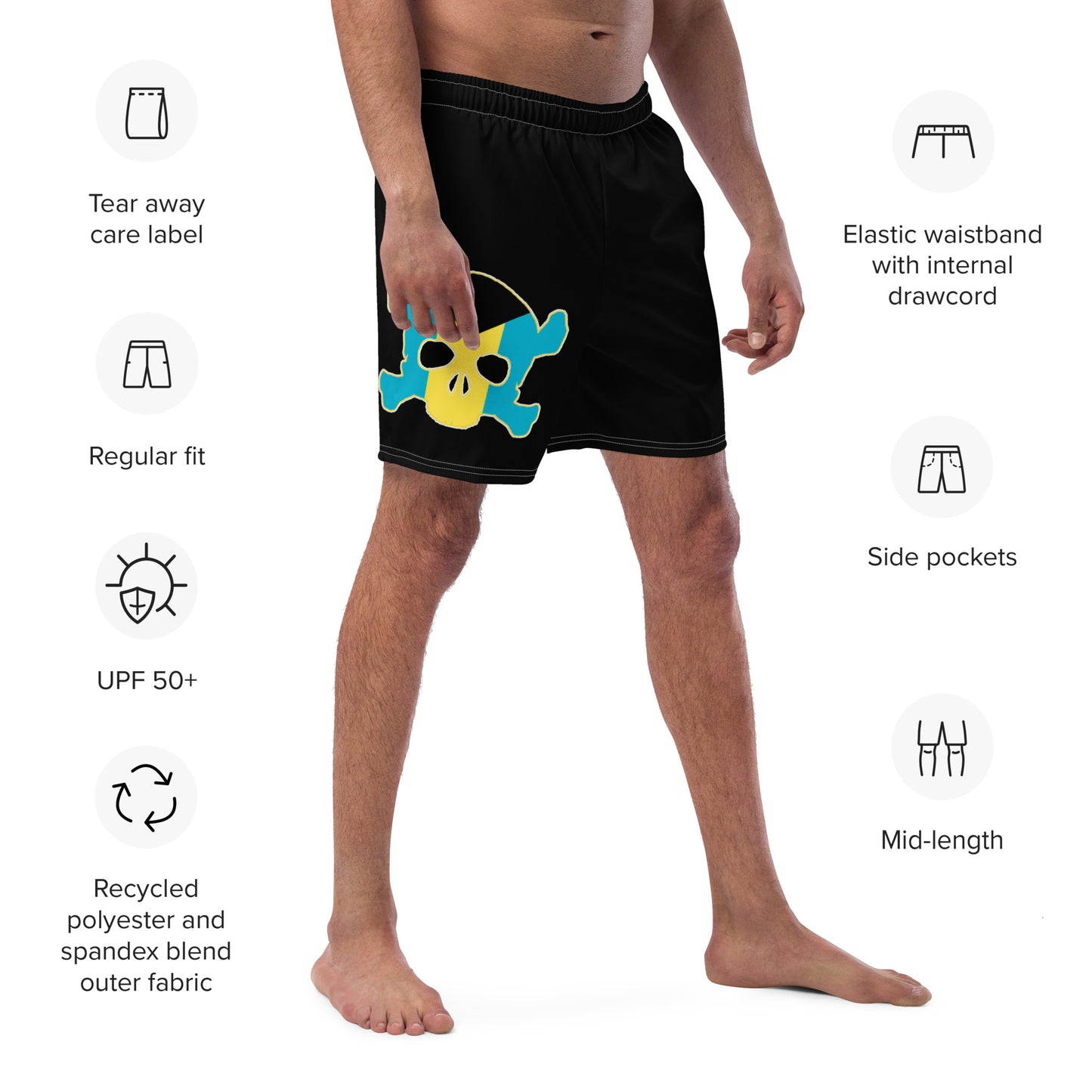 CRXBones Black Men's swim trunks