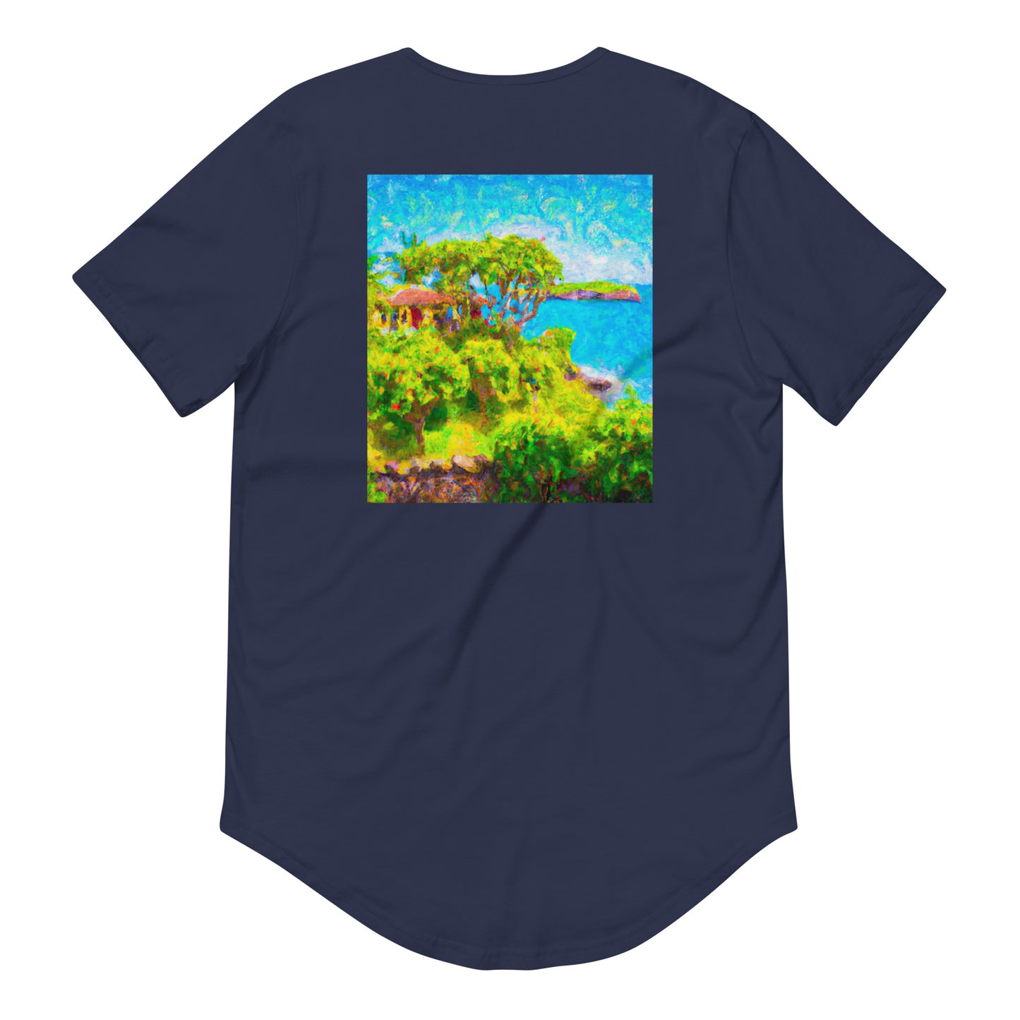 Paradise Dept. Curved Hem T-Shirt