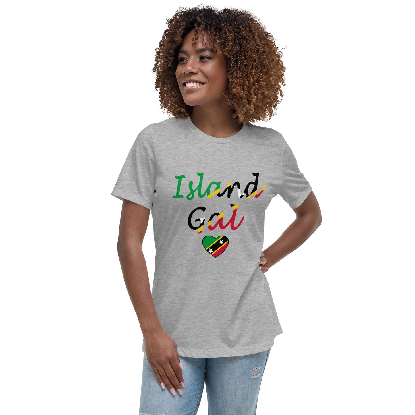 St. Kitts N Nevis Island Gal women's Relaxed T-Shirt