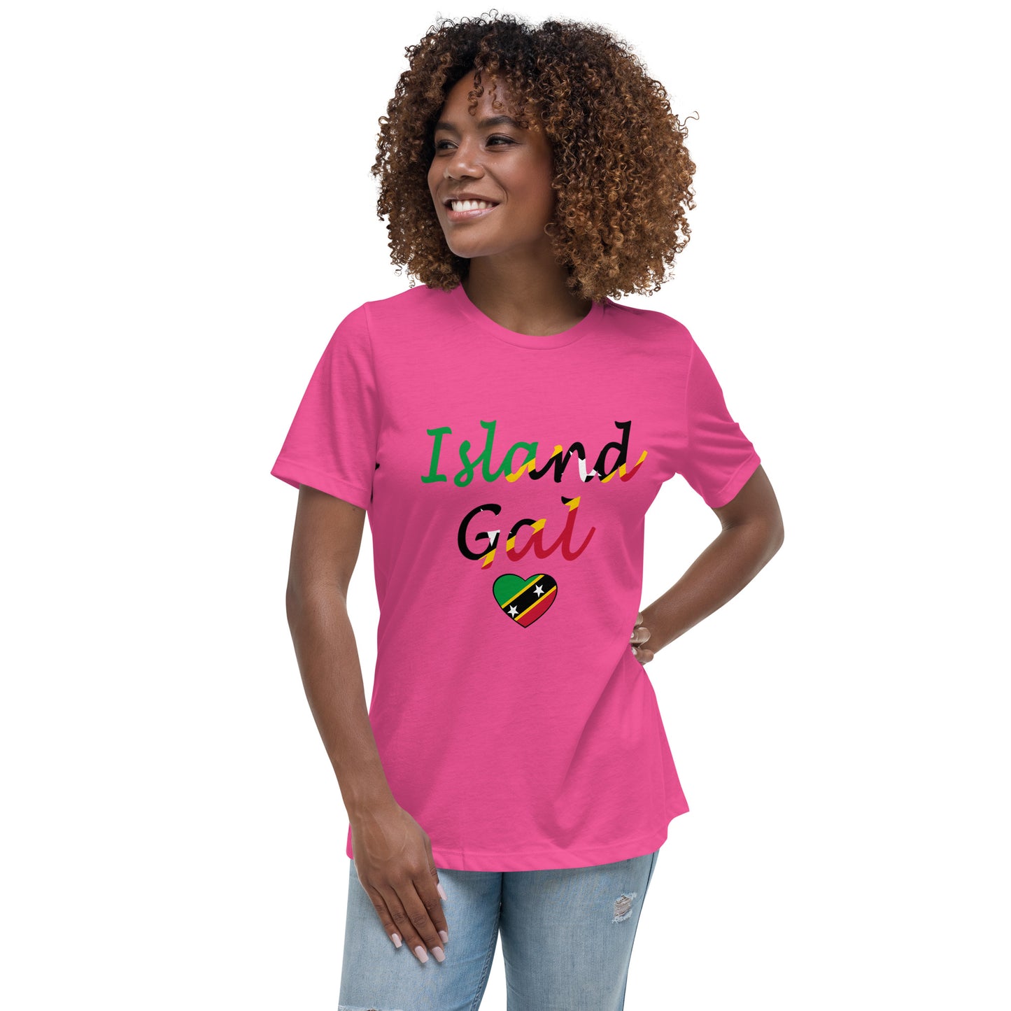 St. Kitts N Nevis Island Gal women's Relaxed T-Shirt