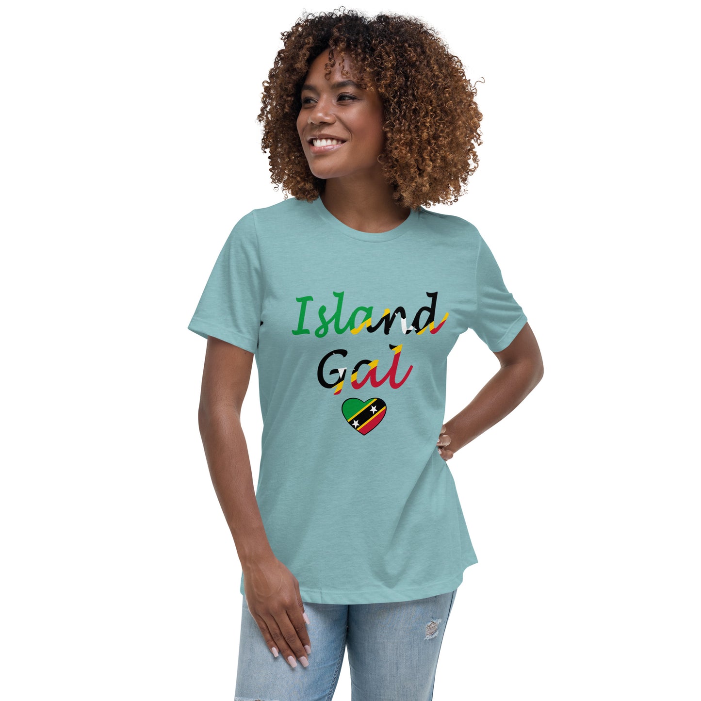 St. Kitts N Nevis Island Gal women's Relaxed T-Shirt