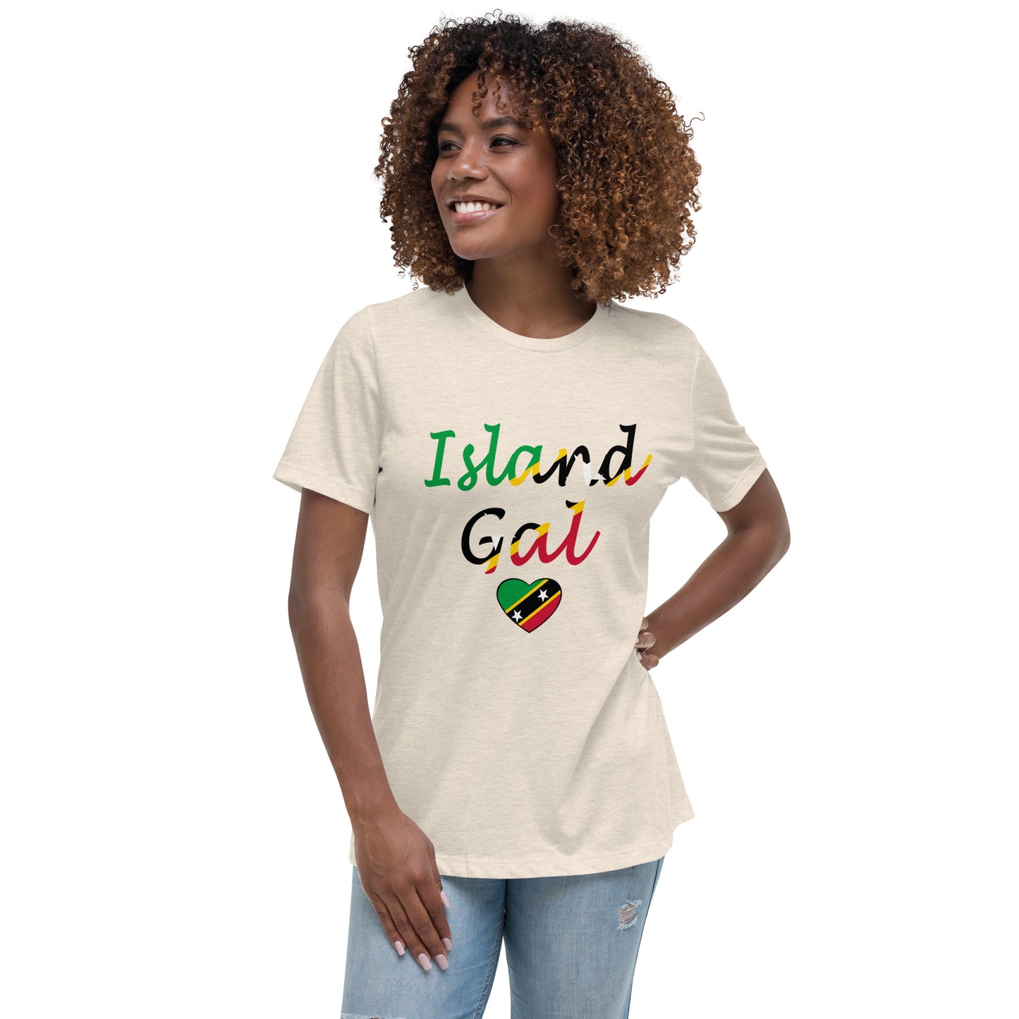 St. Kitts N Nevis Island Gal women's Relaxed T-Shirt
