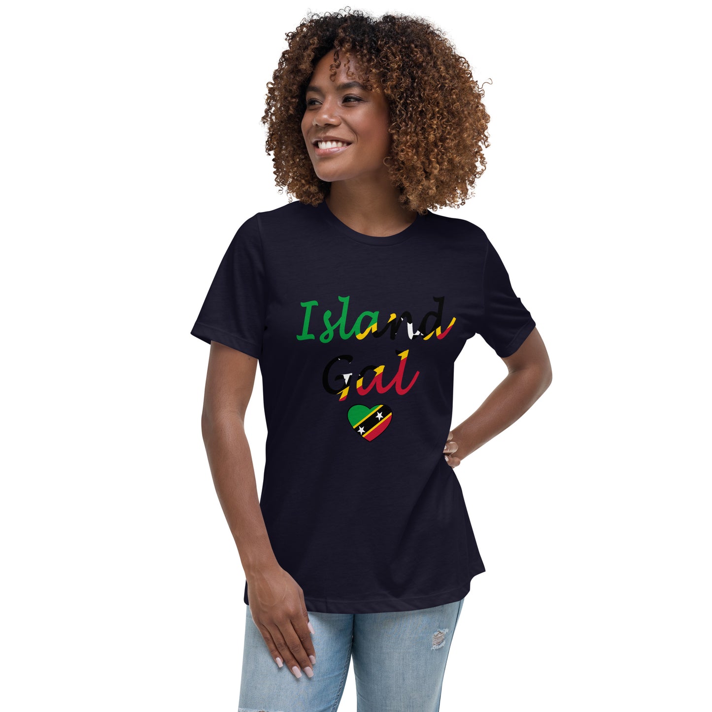 St. Kitts N Nevis Island Gal women's Relaxed T-Shirt