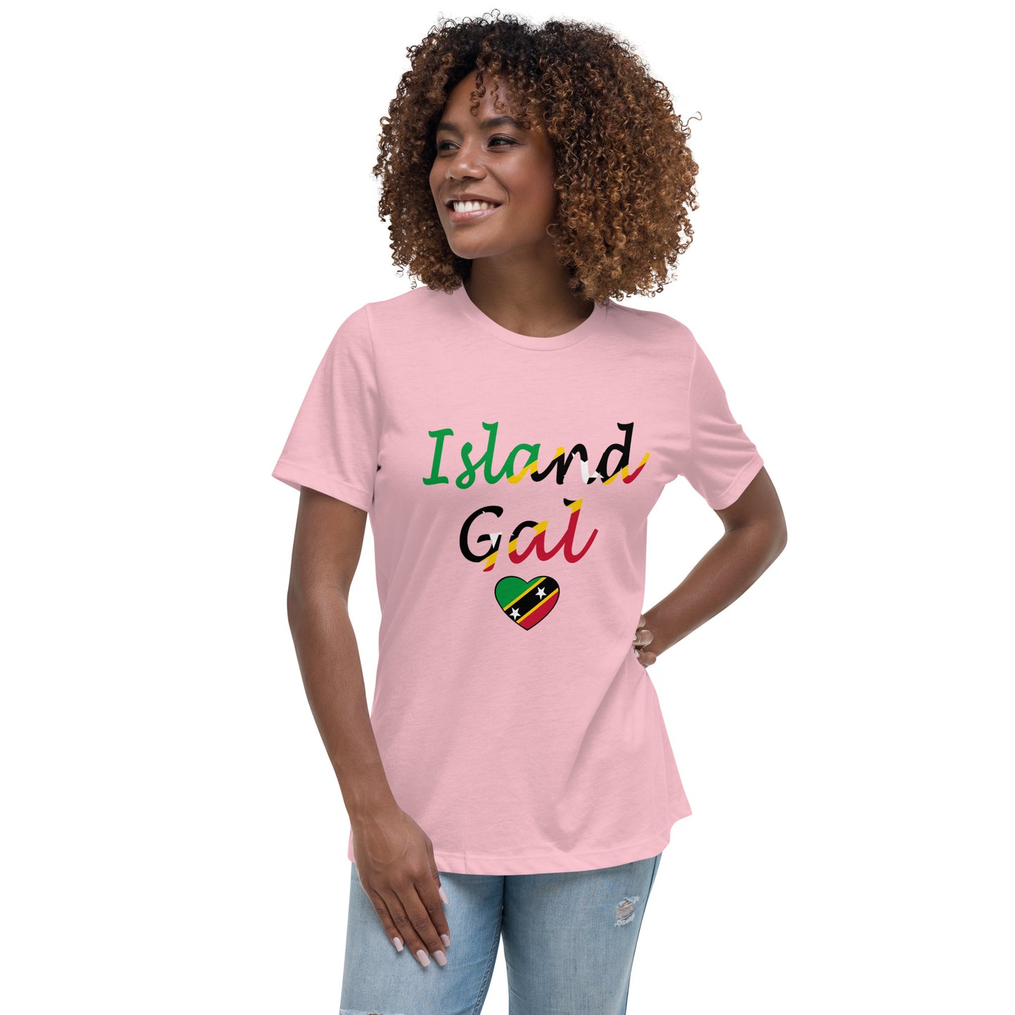 St. Kitts N Nevis Island Gal women's Relaxed T-Shirt