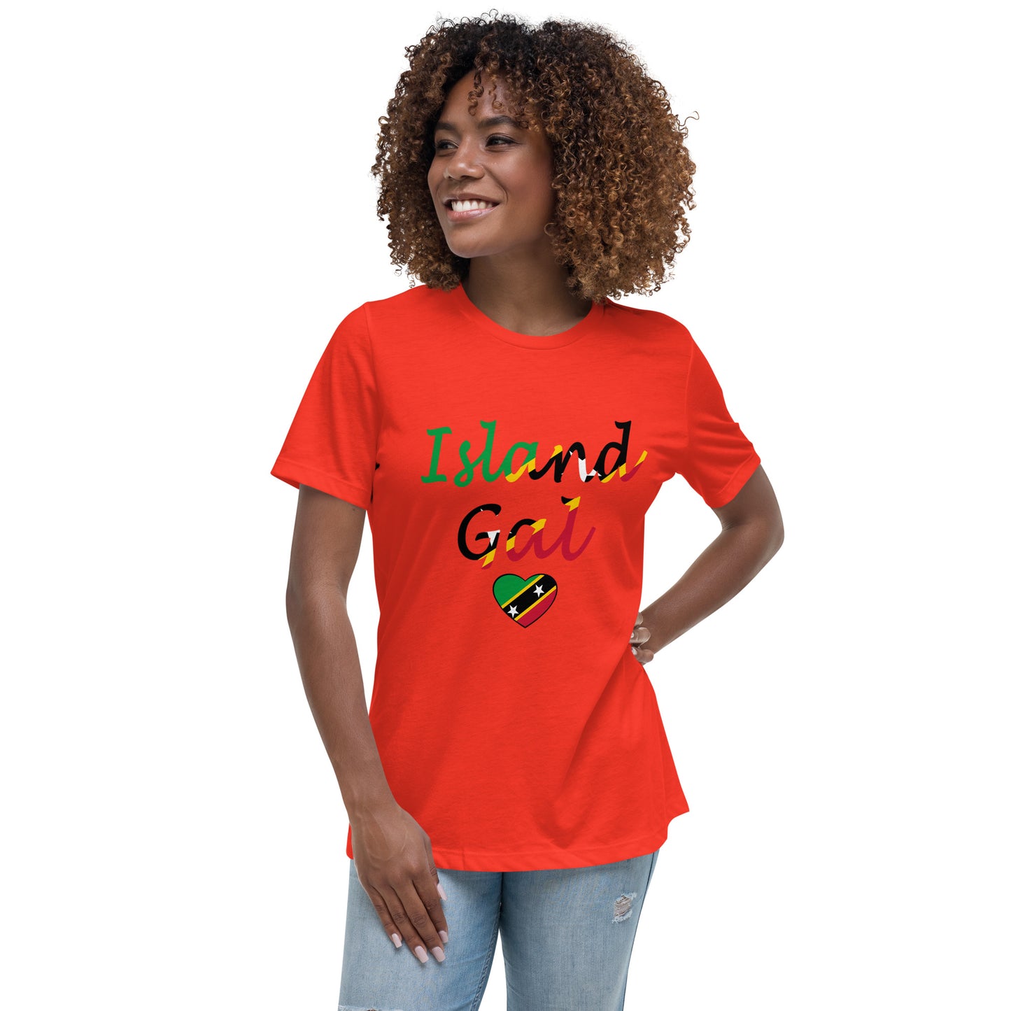 St. Kitts N Nevis Island Gal women's Relaxed T-Shirt