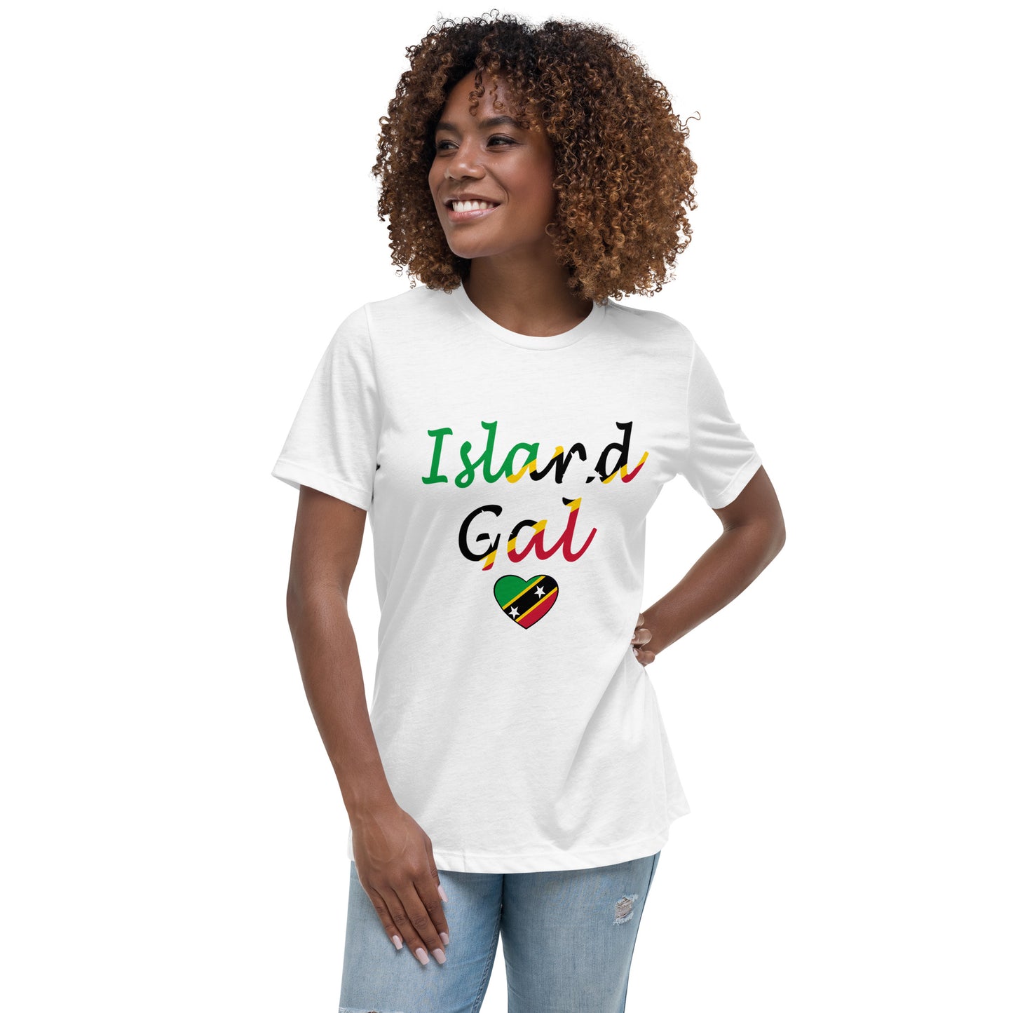 St. Kitts N Nevis Island Gal women's Relaxed T-Shirt