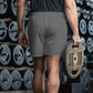 Griff=Fit Dark Grey Mens Athletic Long Shorts