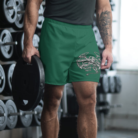 Griff-Fit Green Mens Athletic Long Shorts