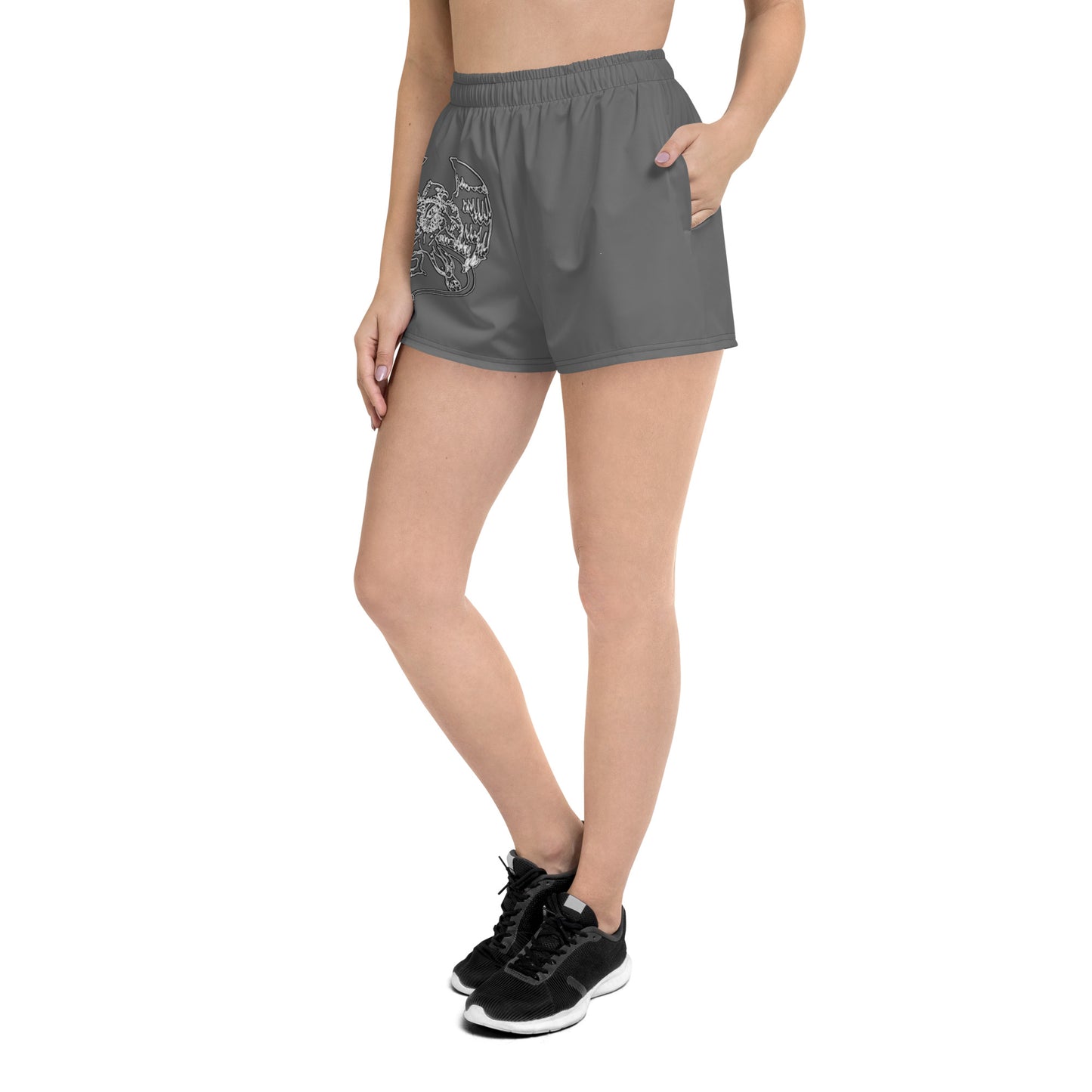 Griff-Fit Grey Womens Athletic Shorts