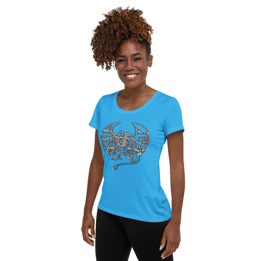 Griff-Fit Blue Women's Athletic T-shirt