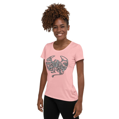 Griff-Fit Pink Women's Athletic T-shirt