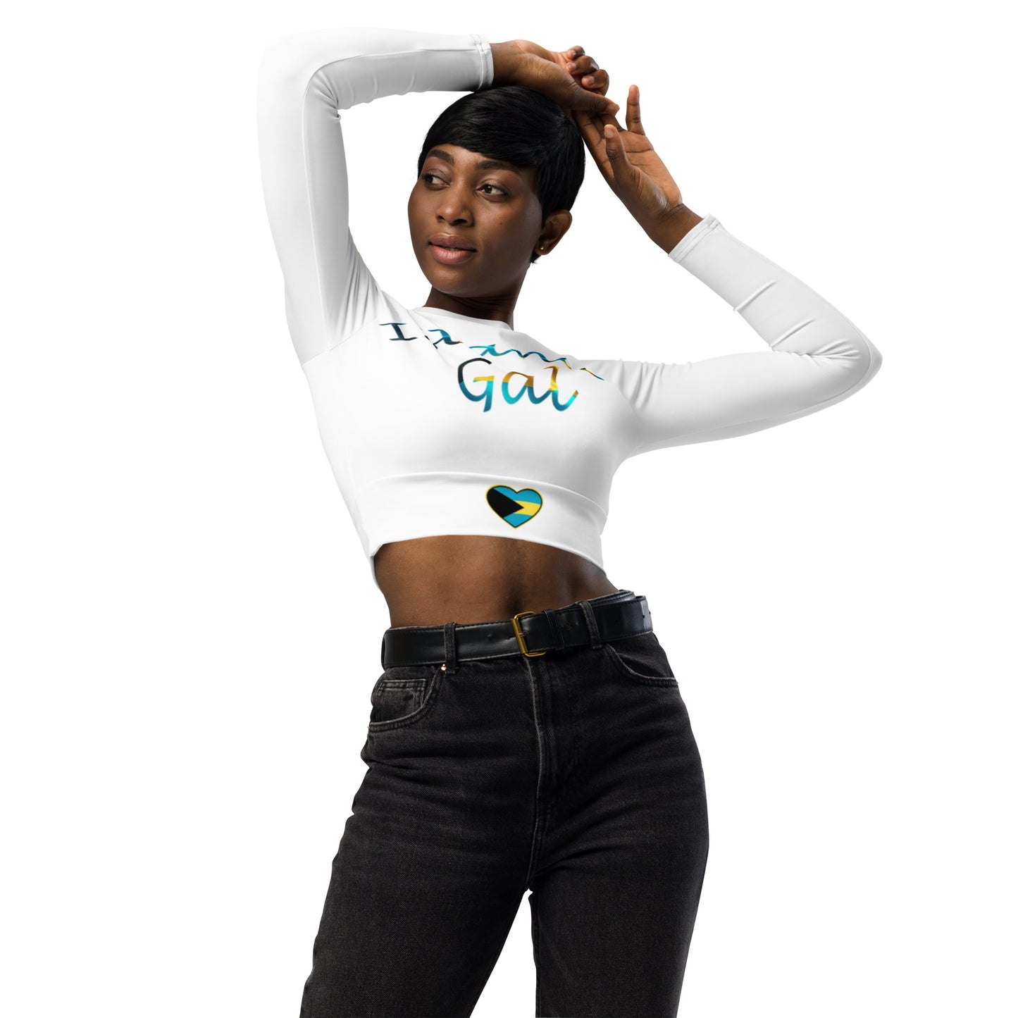 Baha Island Gal long-sleeve crop top