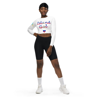 Haiti Island Gal long-sleeve crop top