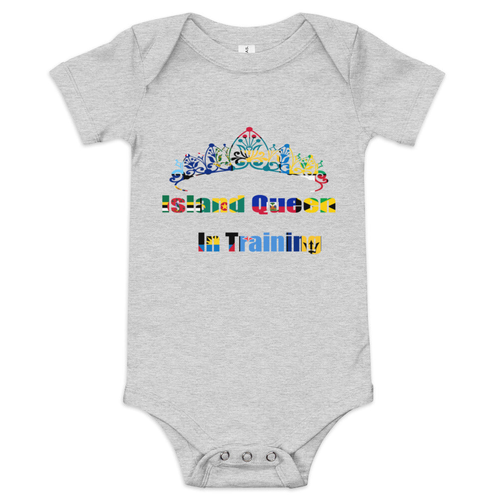 Island Queen In Training Multi Flag Baby short sleeve one piece