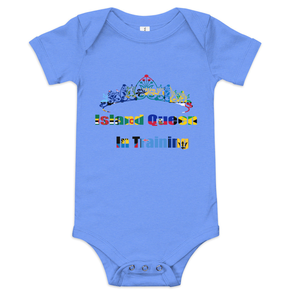 Island Queen In Training Multi Flag Baby short sleeve one piece