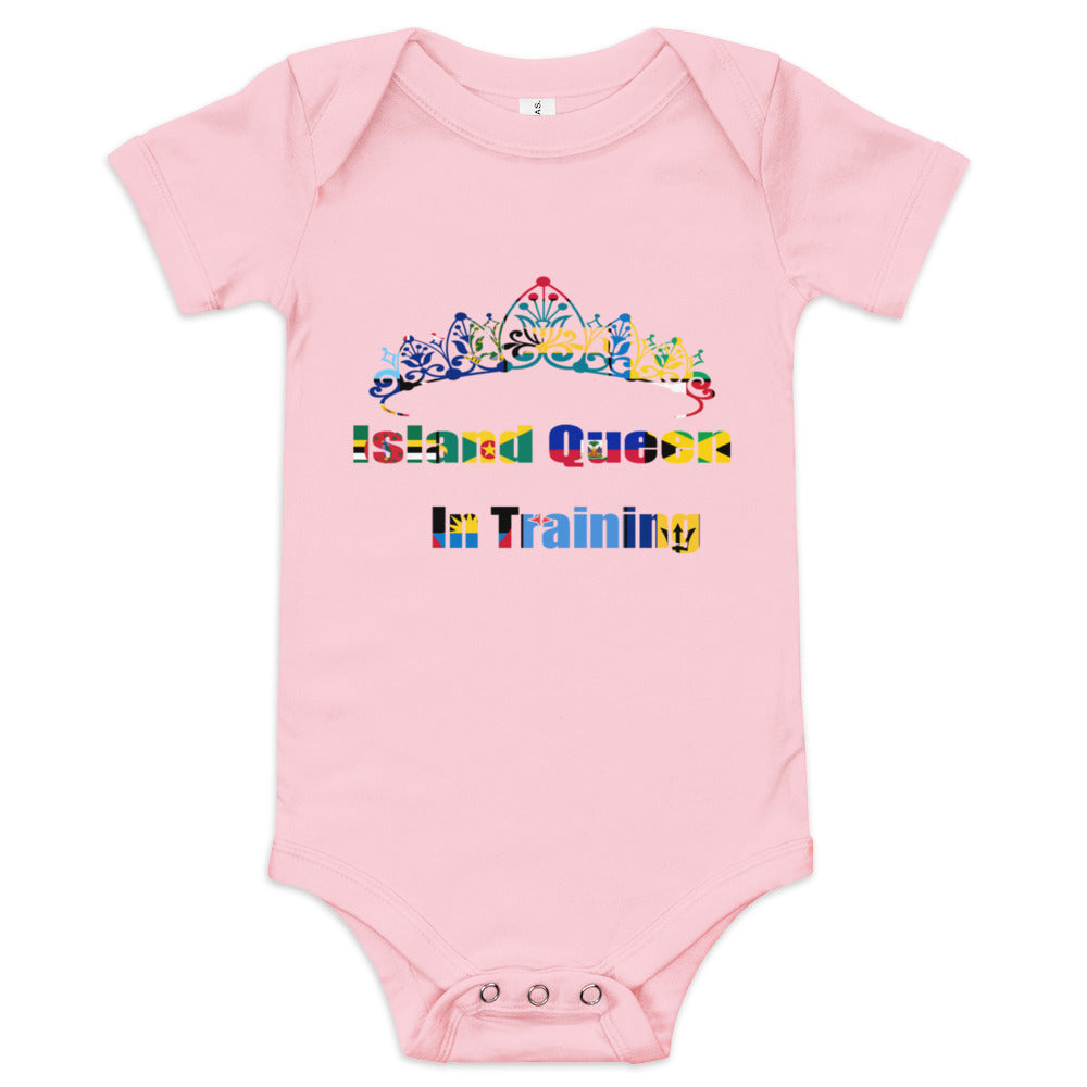 Island Queen In Training Multi Flag Baby short sleeve one piece