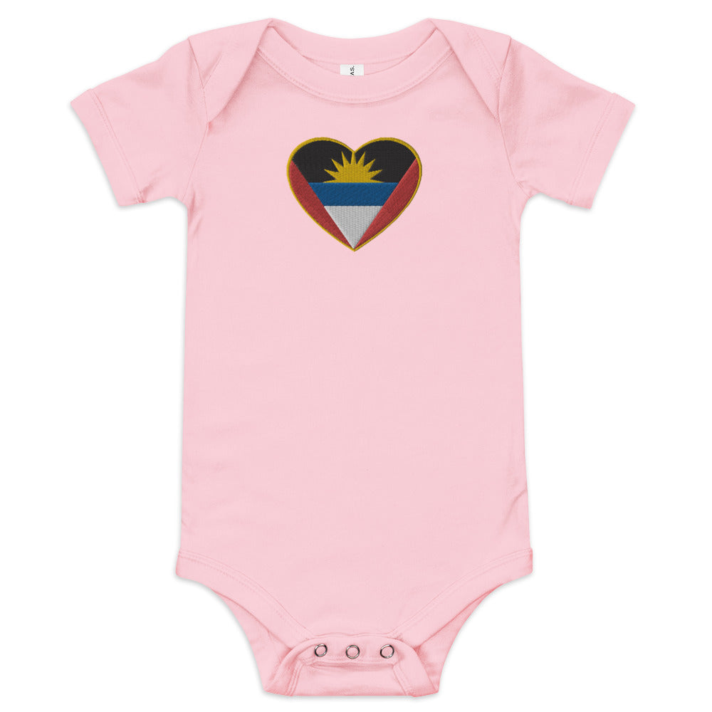 Antiguan Heart Embroidered short sleeve one piece