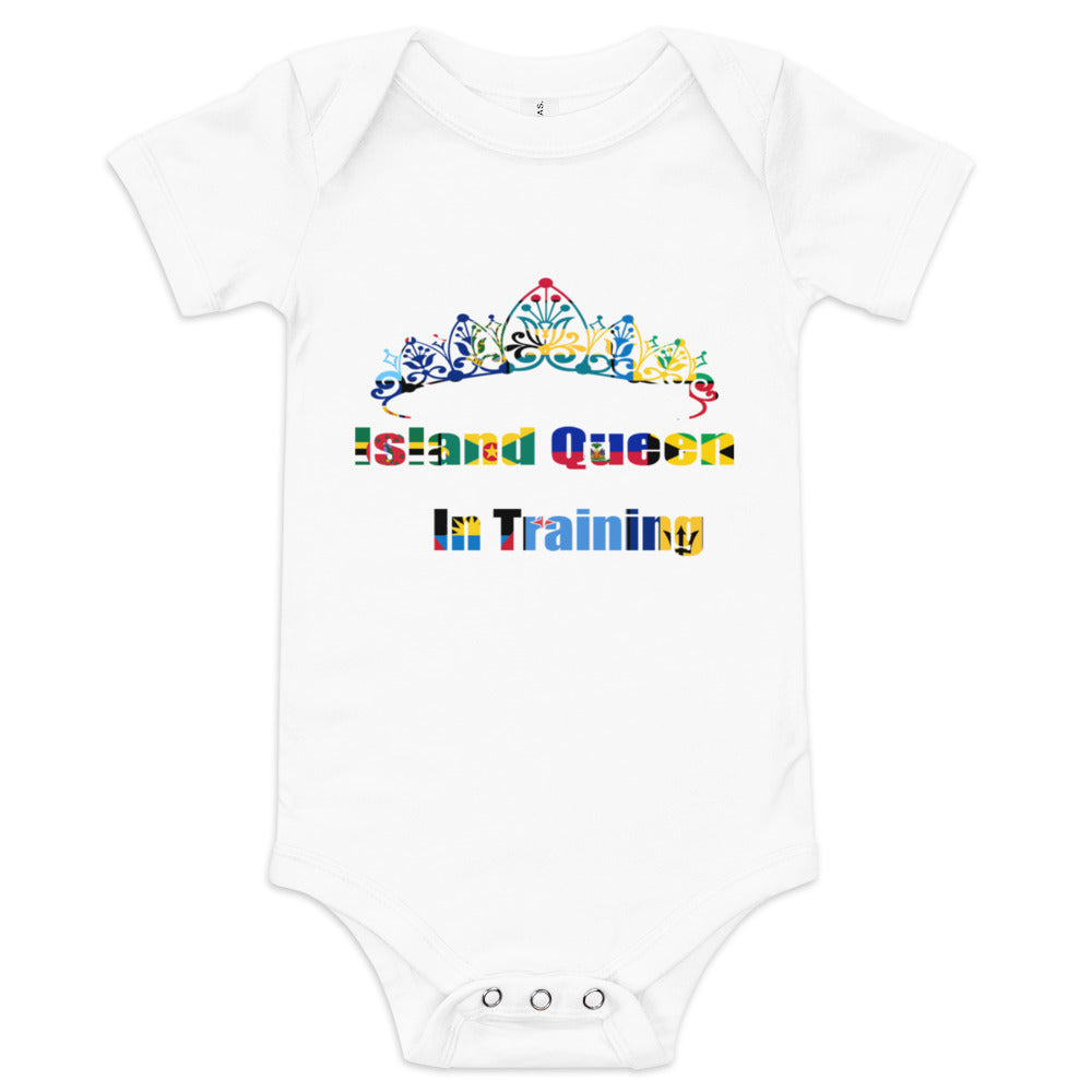 Island Queen In Training Multi Flag Baby short sleeve one piece