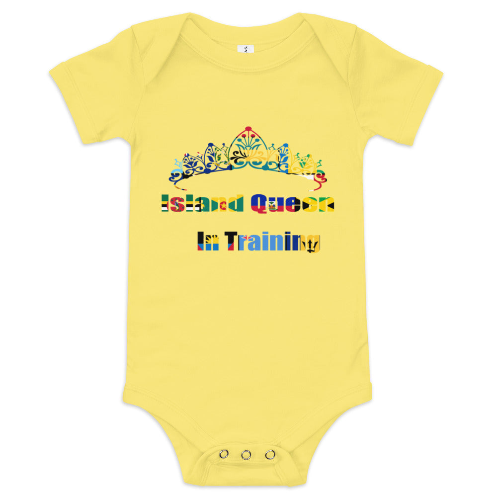 Island Queen In Training Multi Flag Baby short sleeve one piece