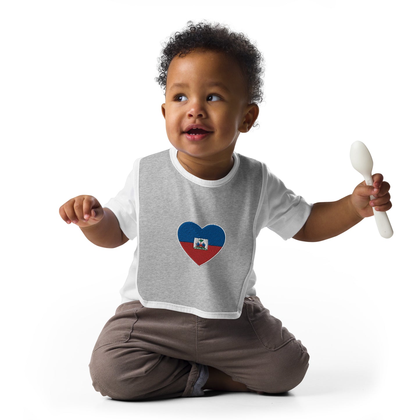 HaitiheartEmbroidered Baby Bib