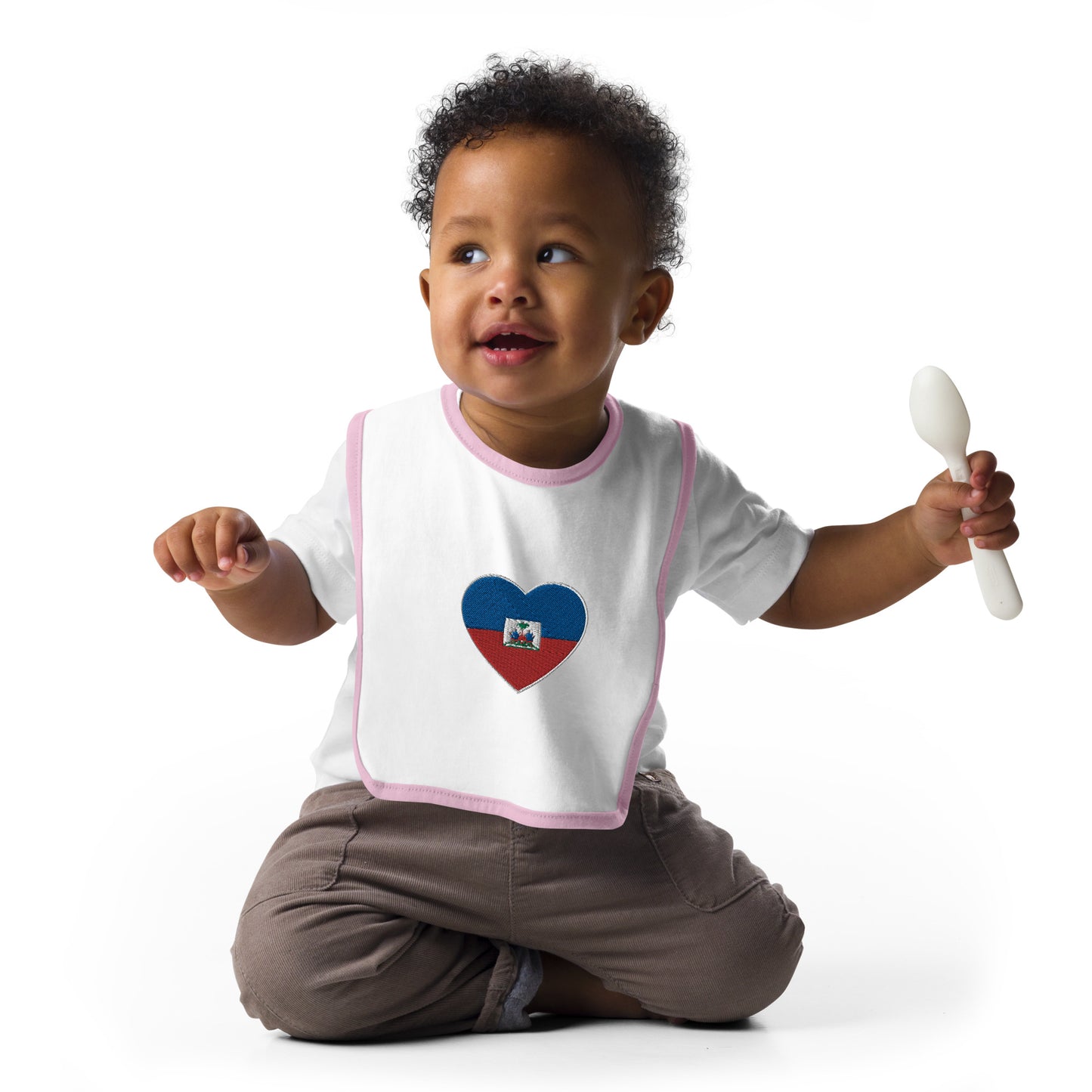 HaitiheartEmbroidered Baby Bib