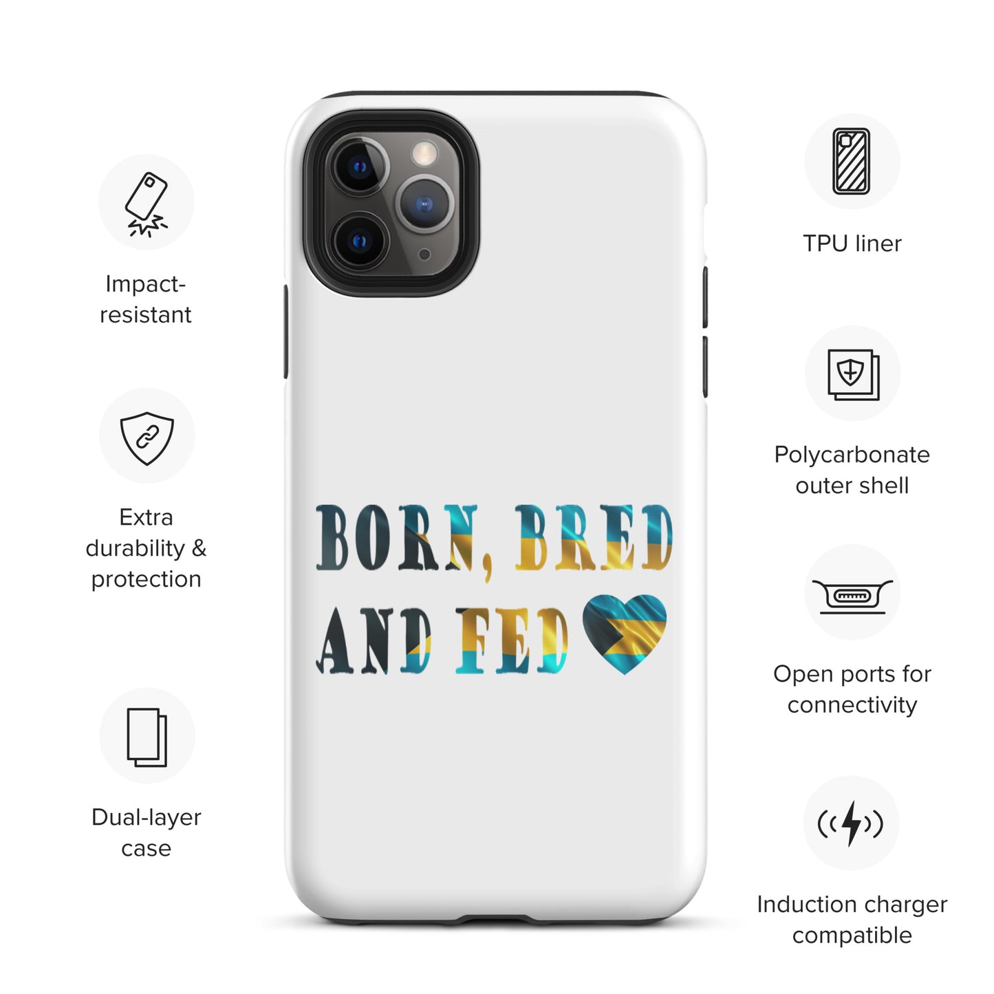 Born Bred And Fed Tough iPhone case